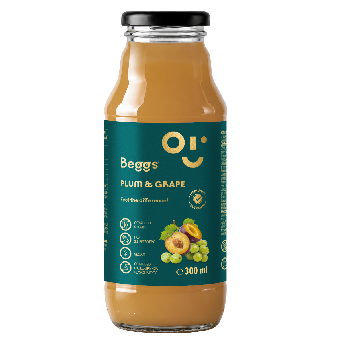 Beggs pije wino winogronowe i śliwkowe (300 ml)