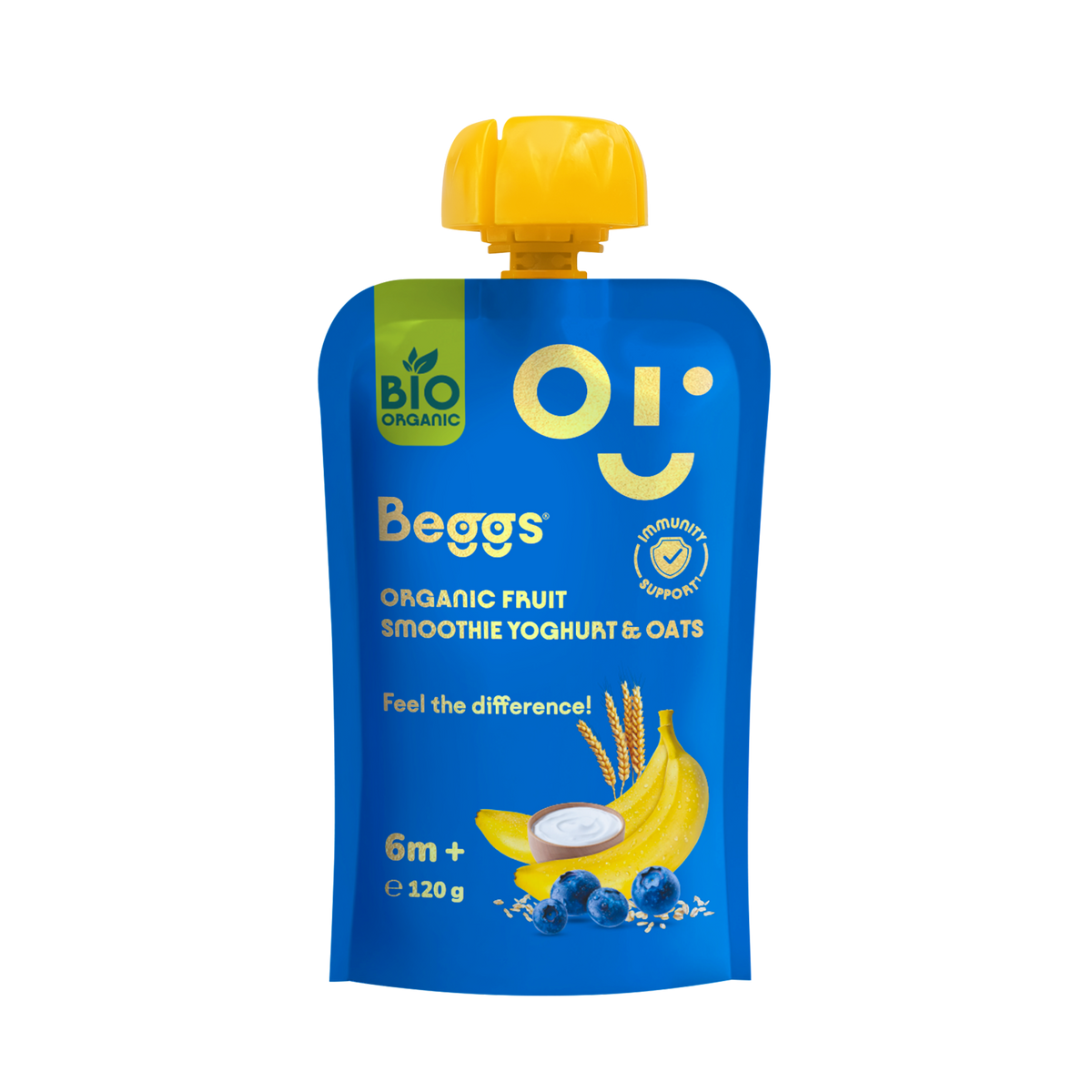 Beggs BIO Smoothie s ovocím, jogurtom a ovsenými vločkami (120 g)