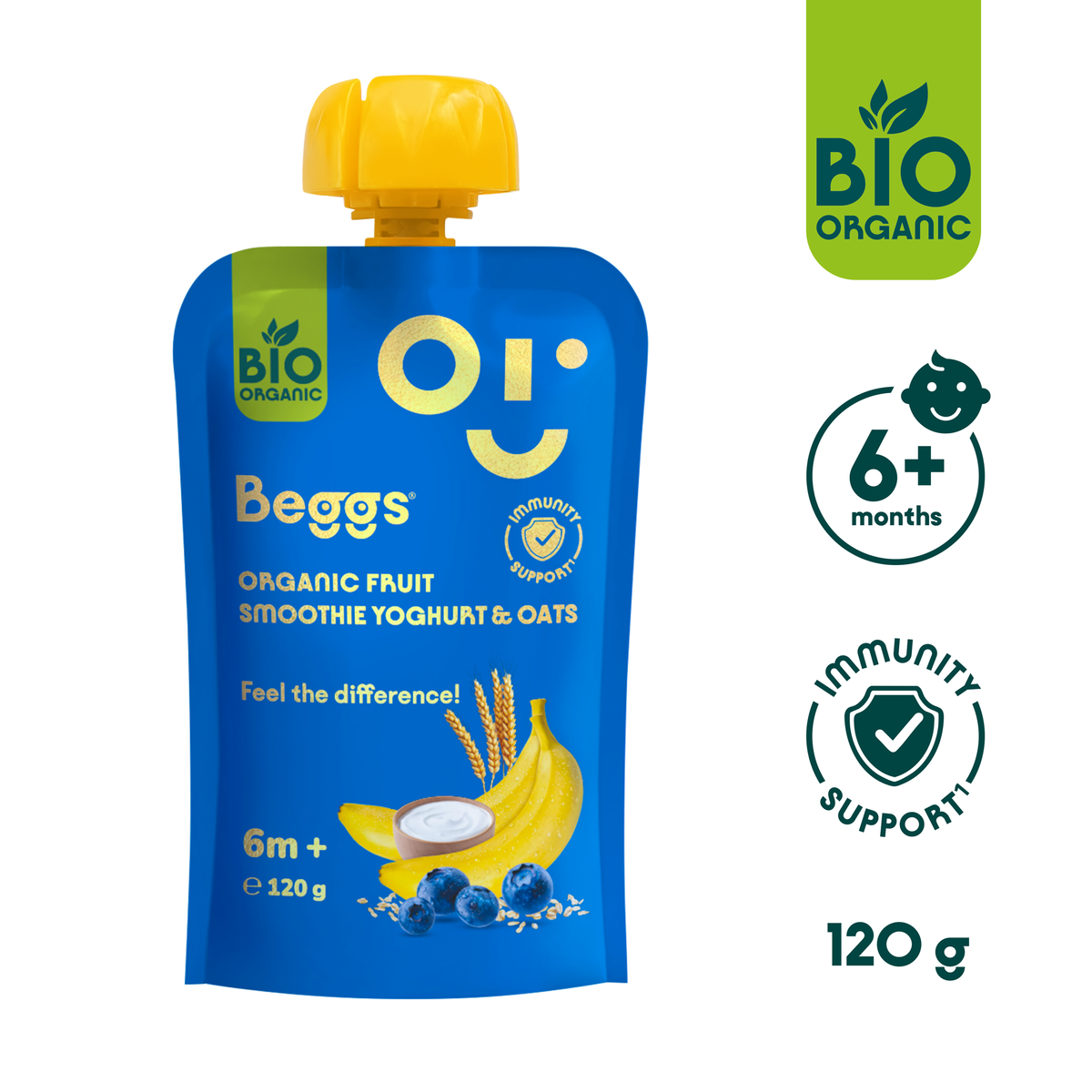 Koktajl Beggs BIO z owocami, jogurtem i płatkami owsianymi (120 g)
